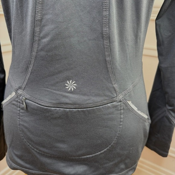 Athleta Quarter Mile 1/4 Zip Pullover Charcoal Gray Size Small - Picture 6 of 10